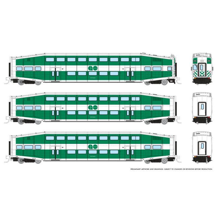 Rapido (N Scale) | Bilevel Commuter Cars | GO Transit - B360 Hobbies