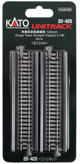 Kato N Scale Unitrack 20420 | Single Viaduct Straight 124MM (2 ea)