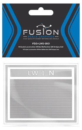 N Scale Railroad Locomotive White Reflective Sill Stripes Set - B360 Hobbies