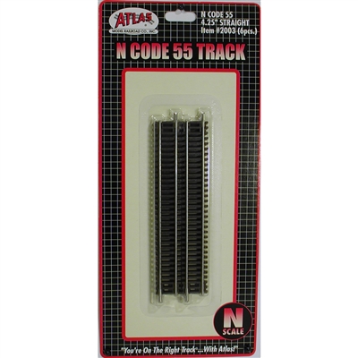 Atlas N Scale Code 55 Track 4.25" Straight (6 Pieces)