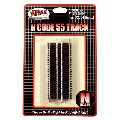 Atlas N Scale Code 55 Track 3" Straight (6 Piece)
