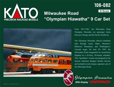 KATO N Scale Milwaukee Road Olympian Hiawatha 9 Car Set
