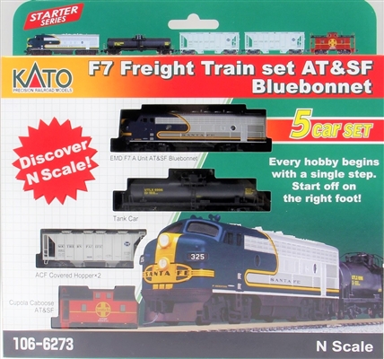 KATO N Scale F7 Freight Train Set AT&SF "Bluebonnet"