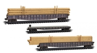 Micro Trains N Scale 98302240 | Northern Pacific Log Gondola & Flat Car 3pk Set