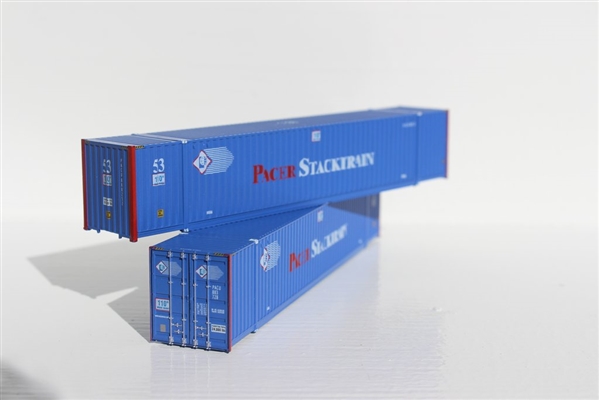 JTC N Scale 535011 | Pacer Stacktrain 53' High Cube 6-42-6 Corrugated Containers with Magnetic System