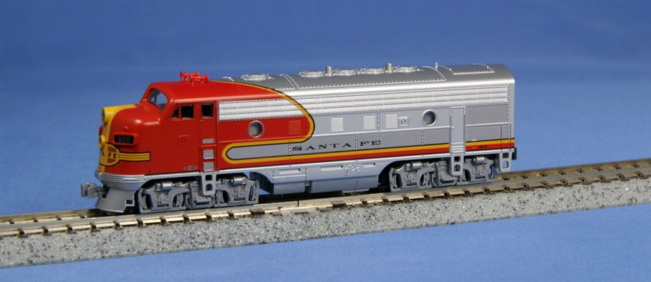 KATO N Scale EMD F7A Santa Fe (Red) Warbonnet #300, W/ TCS DCC