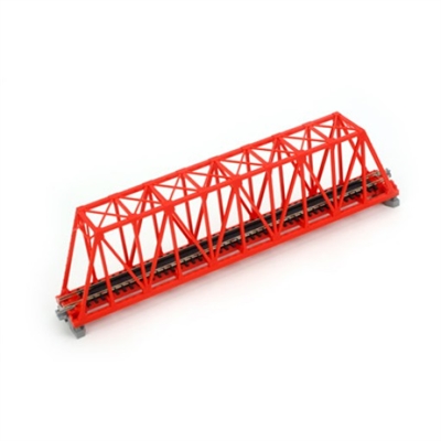 KATO N Scale Unitrack 20430 | 248mm (9 3/4") Single Track Truss Bridge, Red