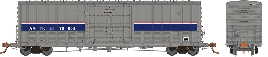 RAPIDO N Scale 537007 |  B100 Boxcar: Amtrak -Phase VI (3- Pack)