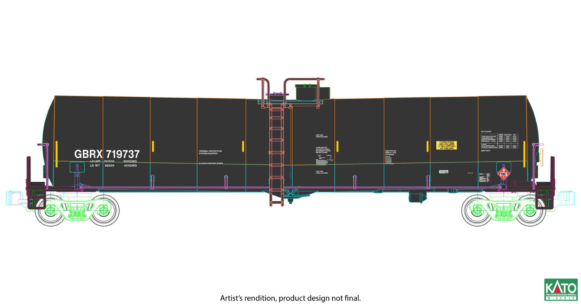 Kato N Scale Greenbrier Tank Car 8 Car Set