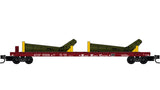 N MICRO-TRAINS 57' CONVERTED TOFC FLAT CAR W/O TRAILER ATCHISON, TOPEKA & SANTA FE 2-PACK W/HELICOPTER LOAD #95013, #95016