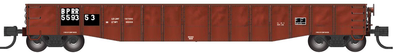Bluford Shops | 52'6" 15-Panel DENTED Mill Gondolas |  Buffalo & Pittsburgh (BPRR)