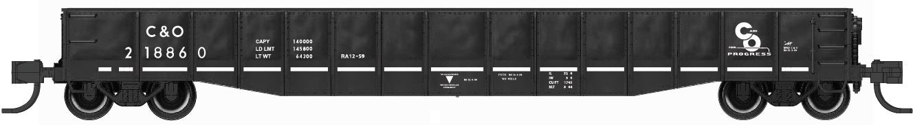 Bluford Shops | 52'6" 15-Panel DENTED Mill Gondolas |  Chesapeake & Ohio (C&O)