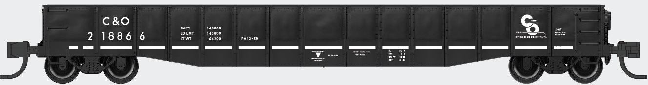 Bluford Shops | 52'6" 15-Panel DENTED Mill Gondolas |  Chesapeake & Ohio (C&O)