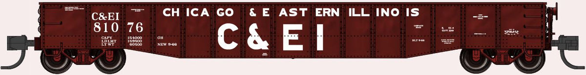 Bluford Shops | 52'6" 15-Panel DENTED Mill Gondolas |  Chicago & Eastern Illinois (C&EI)