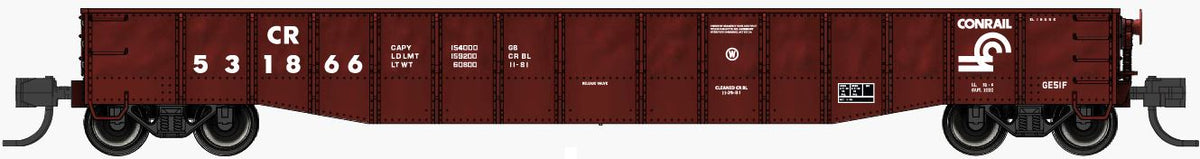 Bluford Shops | 52'6" 15-Panel DENTED Mill Gondolas |  Conrail (CR)
