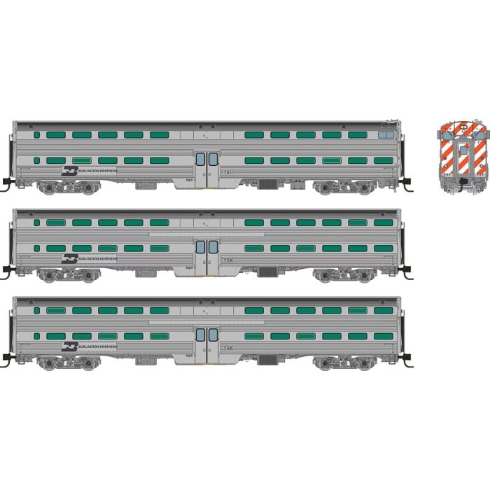 Rapido (N Scale) | Budd Gallery Commuter Cars | Burlington Northern - B360 Hobbies
