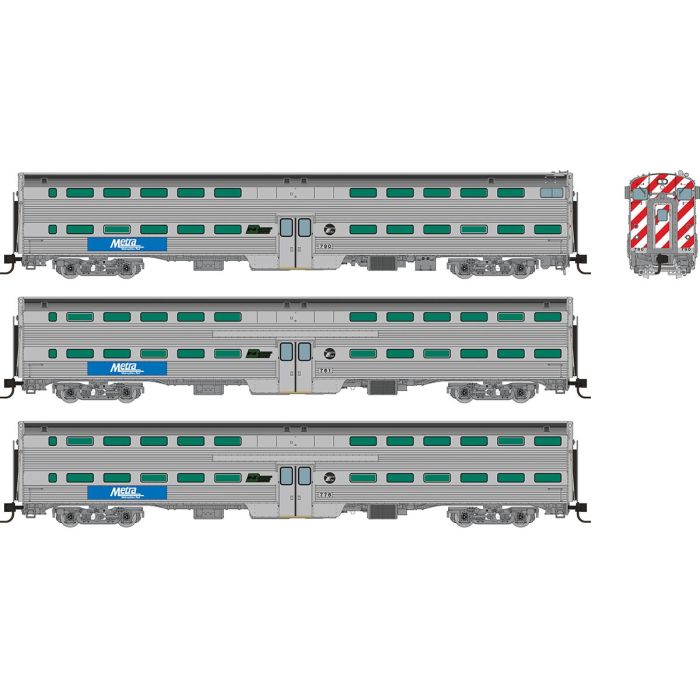 Rapido (N Scale) | Budd Gallery Commuter Cars | Metra - BN Logo - B360 Hobbies