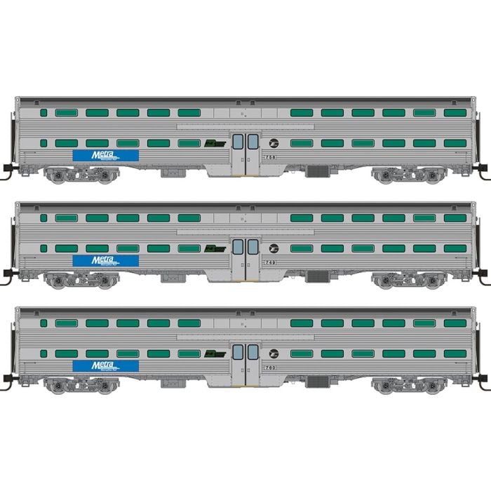 Rapido (N Scale) | Budd Gallery Commuter Cars | Metra - BN Logo - B360 Hobbies