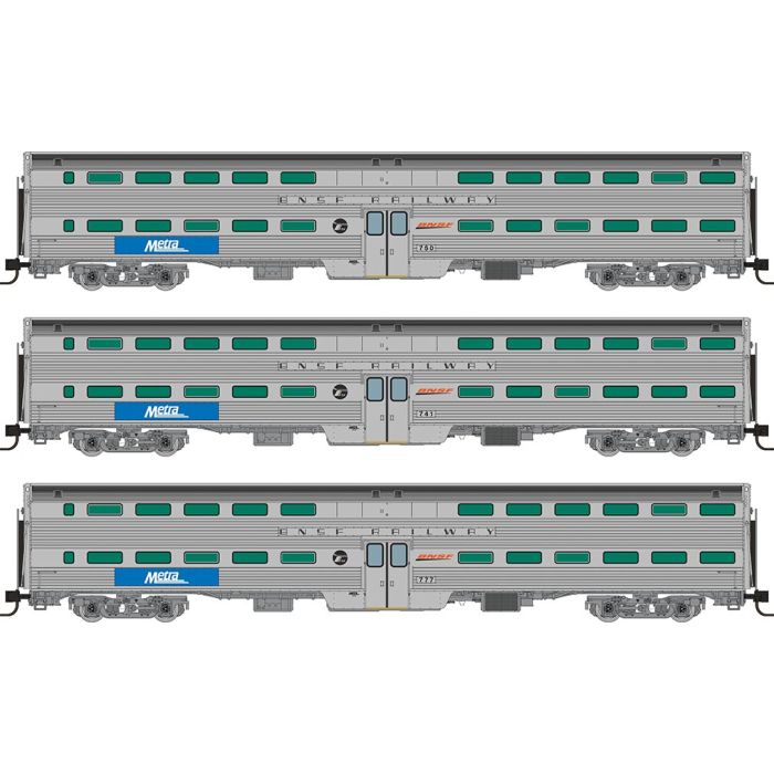 Rapido (N Scale) | Budd Gallery Commuter Cars | Metra - BNSF Swoosh - B360 Hobbies