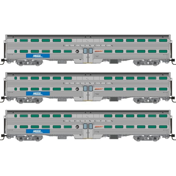 Rapido (N Scale) | Budd Gallery Commuter Cars | Metra - BNSF Swoosh - B360 Hobbies