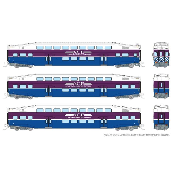 Rapido (N Scale) | Bilevel Commuter Cars | Altamont Corridor Express - B360 Hobbies