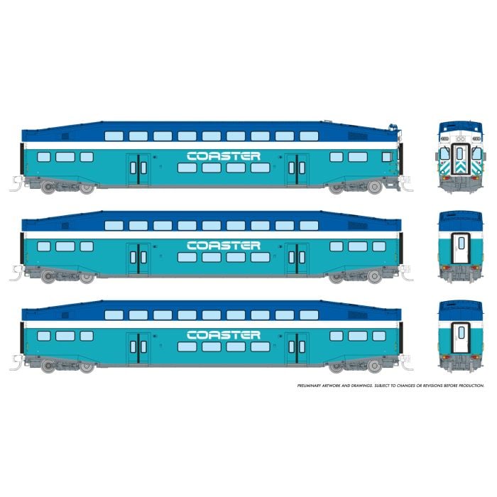 Rapido (N Scale) | Bilevel Commuter Cars | Coaster - B360 Hobbies