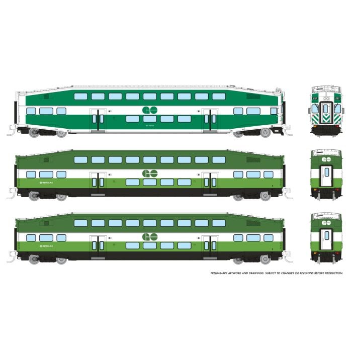 Rapido (N Scale) | Bilevel Commuter Cars | GO/Metrolinx - B360 Hobbies