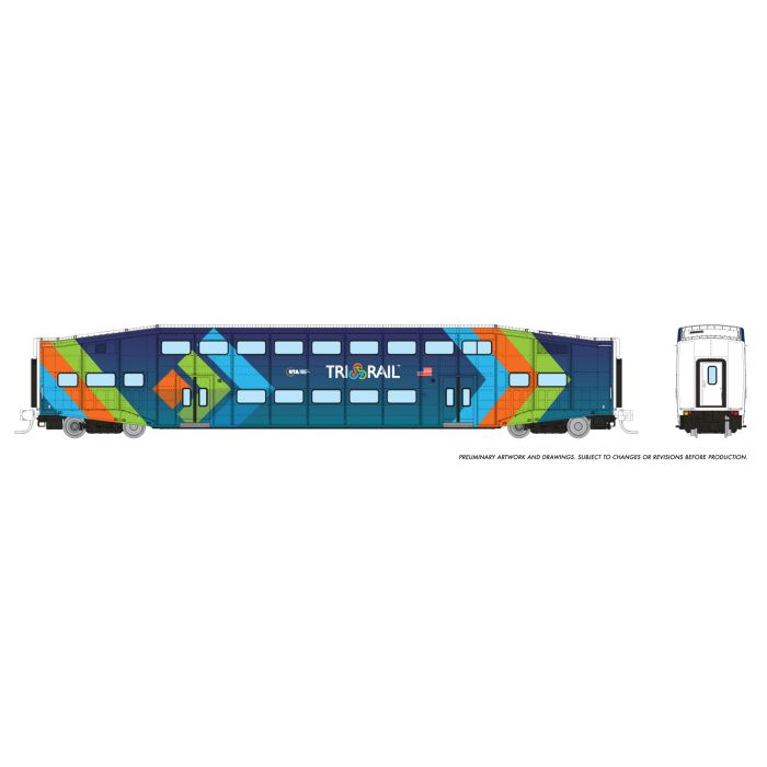 Rapido (N Scale) | Bilevel Commuter Cars | TriRail - Dark Blue - B360 Hobbies