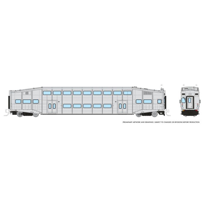Rapido (N Scale) | Bilevel Commuter Cars | Undecorated Cab Car: Early Version (Series I) - B360 Hobbies