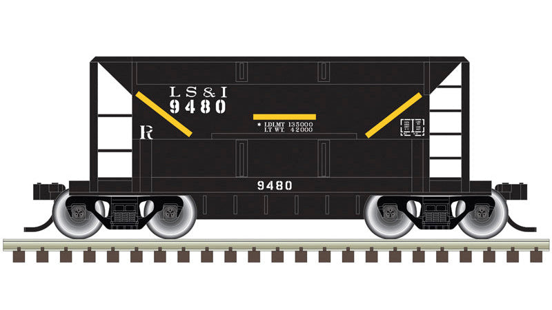 Atlas N Trainman | 70 Ton Ore Car | Lake Superior & Ishpeming w/ Conspic Stripes | 6 Pack