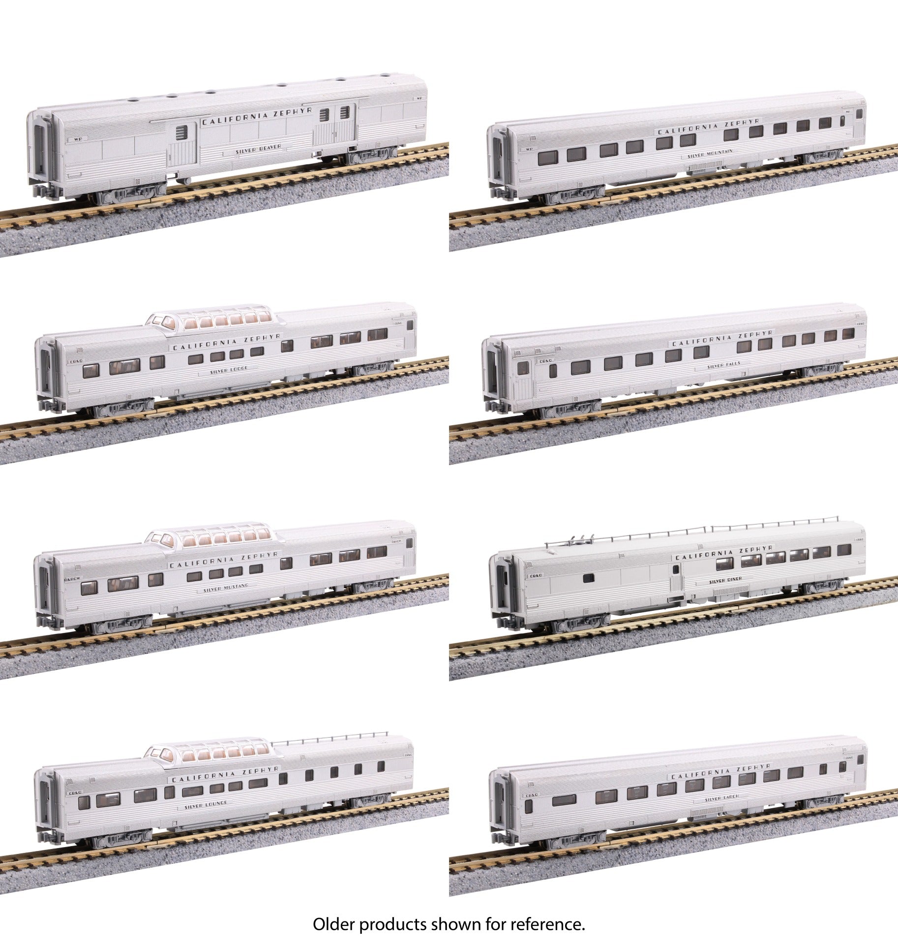 Kato N Scale | CB&Q California Zephyr | 8 Car Add-on Set