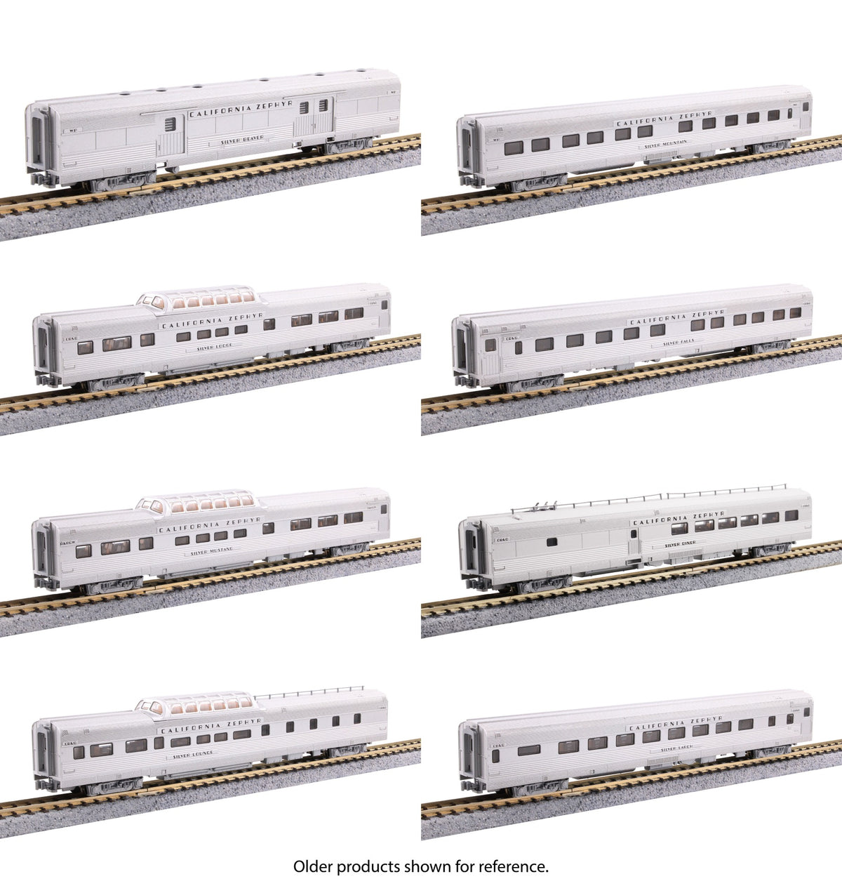 Kato N Scale | CB&Q California Zephyr | 8 Car Add-on Set