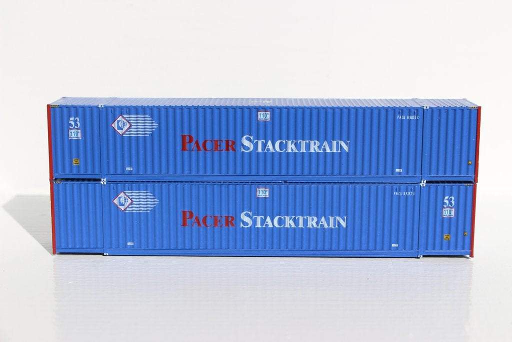 JTC N Scale 535011 | Pacer Stacktrain 53' High Cube 6-42-6 Corrugated Containers with Magnetic System
