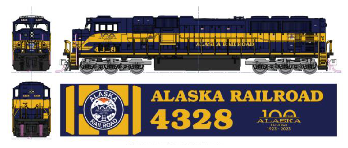 Kato Precision Railroad Models |  (N)EMD SD70MAC | Alaska Railroad #4328 | 100 Years