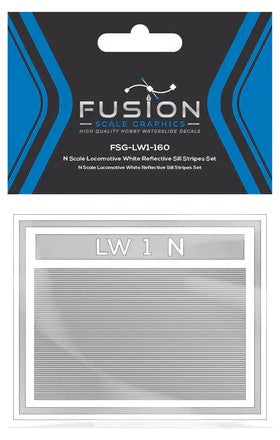 N Scale Railroad Locomotive White Reflective Sill Stripes Set