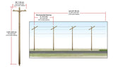 Woodland Scenics N Scale US2250 | Utility System | Pre-Wired Poles - Single Crossbar