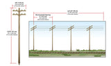 Woodland Scenics N Scale US2251 | Utility System | Pre-Wired Poles - Double Crossbar