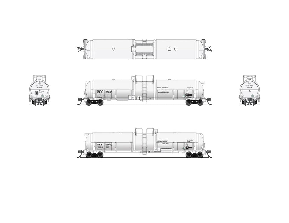 BROADWAY LIMITED N Scale 8147 | Cryogenic Tank Car | UTLX - White (2Pk) - B360 Hobbies