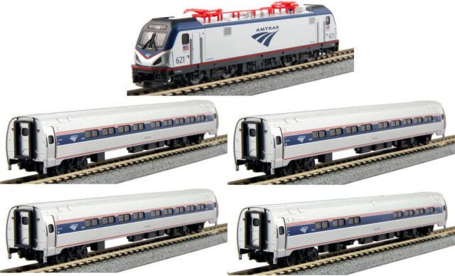 Kato (N Scale) 106-8001-DCC | ACS-64 and Amfleet I Phase VI 5-Unit Bookcase Set - B360 Hobbies