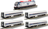 Kato (N Scale) 106-8001-DCC | ACS-64 and Amfleet I Phase VI 5-Unit Bookcase Set - B360 Hobbies