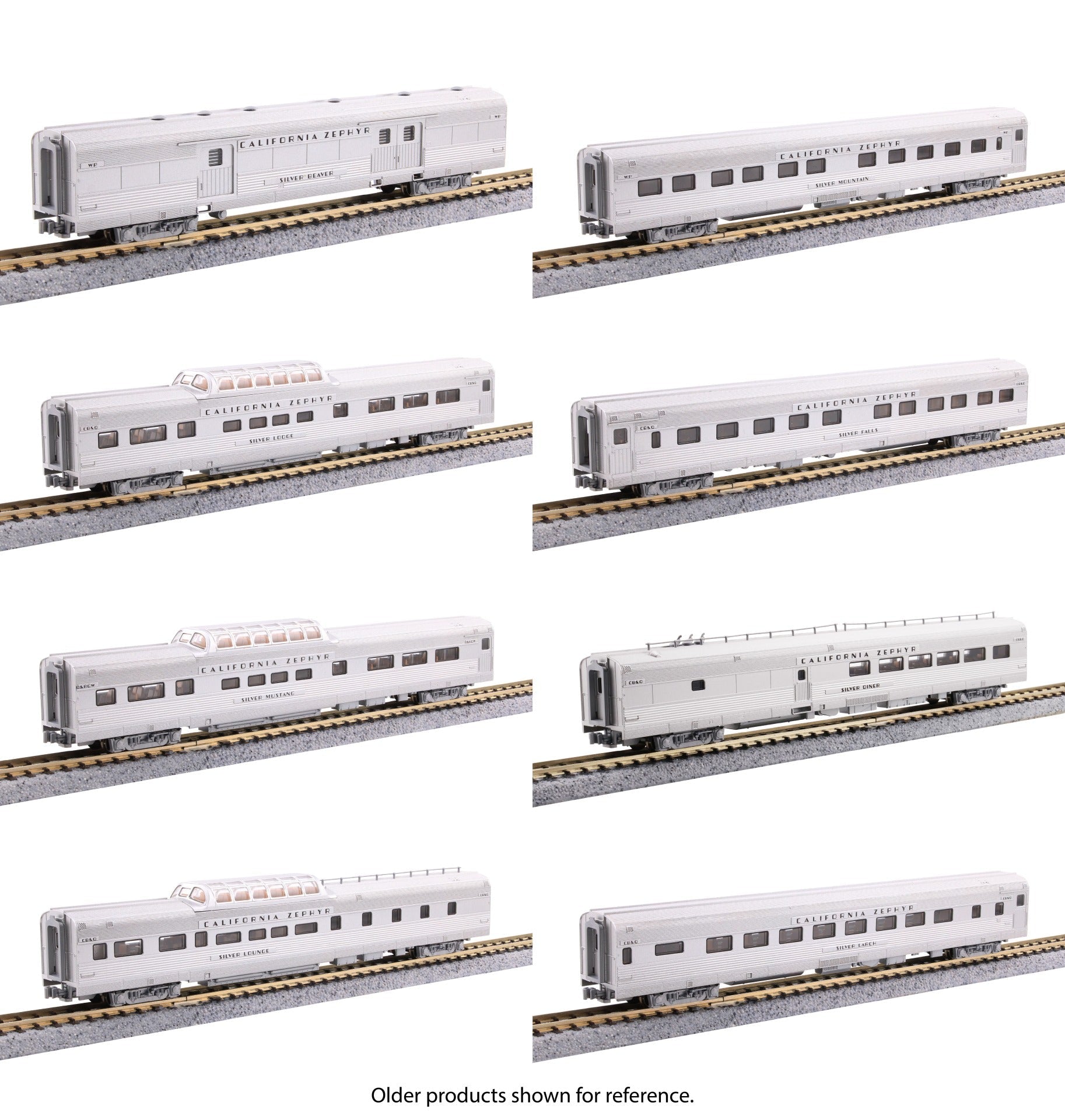 Kato N Scale | CB&Q California Zephyr | 8 Car Add-on Set
