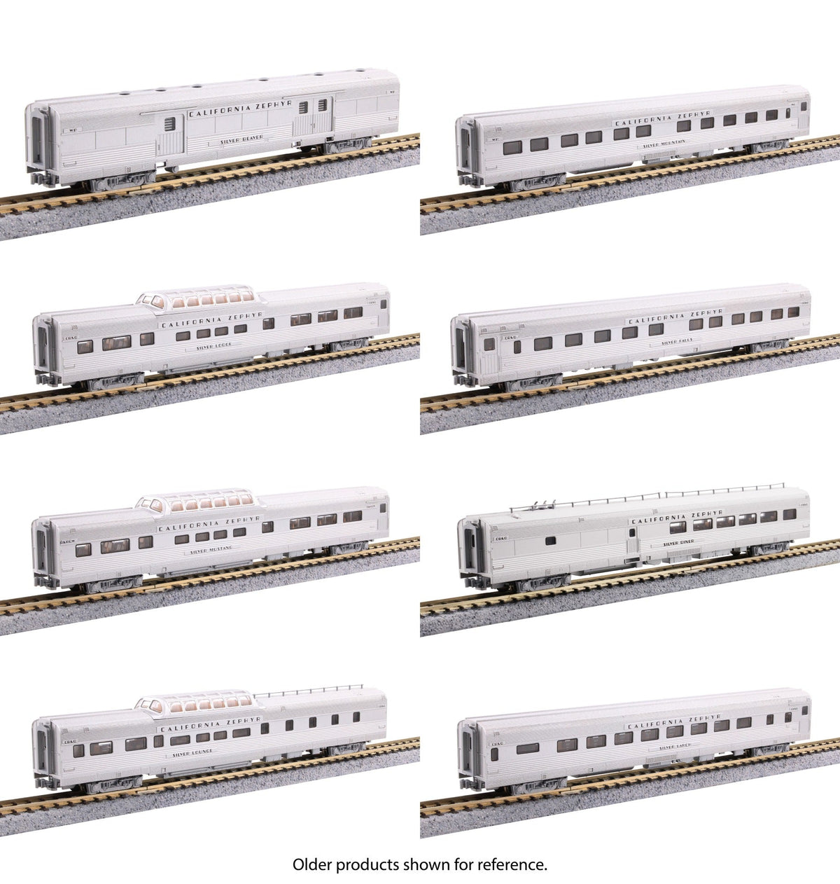 Kato N Scale | CB&Q California Zephyr | 8 Car Add-on Set