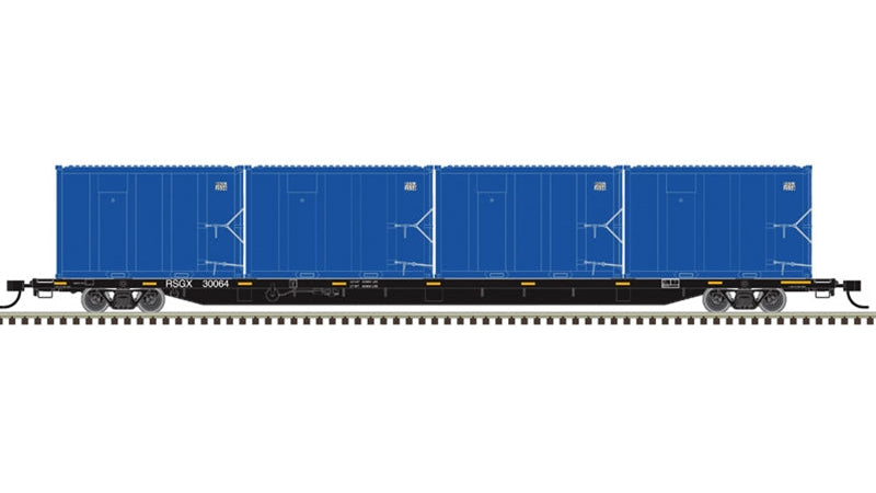 Atlas HO Trainman | 85' Trash Flat Car with MSW Containers | ECDC Logistics (RSGX)