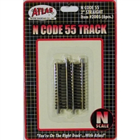 Atlas N Scale Code 55 Track 2" Straight (6 Pieces)