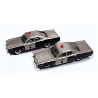 Mini Metals N Scale 50380 | 1967 Ford State Highway Patrol Cars (Black/Silver)