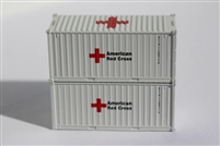 JTC N Scale FMS10 |  American Red Cross 20' std. containers with Magnetic System
