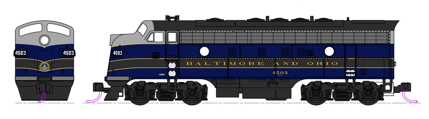 Kato N Scale EMD F7 A/B B&O 4503 & 5493 (2 Locomotive Set)
