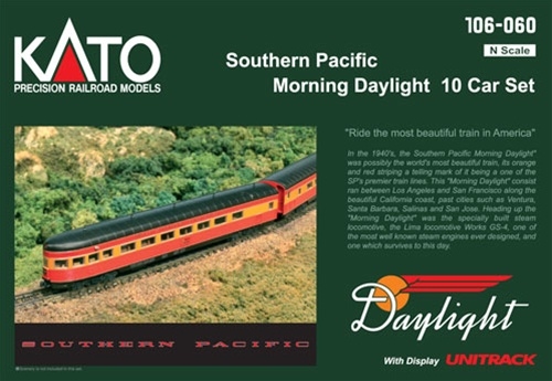KATO N Scale Southern Pacific Lines "Morning Daylight" 10-Car Set
