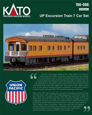KATO N Scale 106086 | UP Excursion Train 7 Car Set