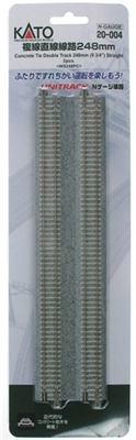 Kato N Scale Unitrack 20004 | 248mm Dbl Straight Track Concrete